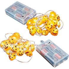 Orange String Lights LumaBase Battery Mini String 20-Count Jack O' String Light