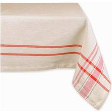 DII Kitchen Essentials Everyday French Stripe Tablecloth Beige, Brown, White, Grey, Red