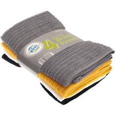 Country Club Pack of 4 Microfibre Tea Kitchen Towel Yellow, Grey