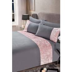 Sienna Crushed with Case Duvet Cover Silver, Pink, Grey