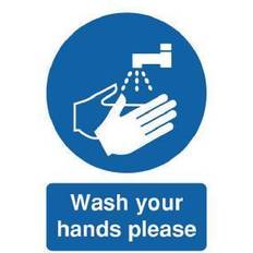 Blue Workplace Signs Safety Sign Wash Your Hands A5