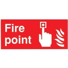 Red Workplace Signs Safety Sign Fire Point 100x200mm Self-Adhesive