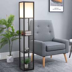 Homcom 3 Tier Storage Shelf Floor Lamp 160cm