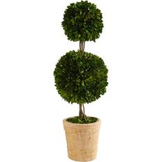 Nearly Natural 2.5ft. Preserved Boxwood Double Ball Topiary Tree