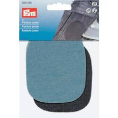 Prym 9 x 8 cm 2 Pair of Denim Patches for Ironing/Sewing-On, Light Blue/Dark Blue