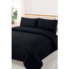 Brentfords Plain Dye Duvet Cover Black (200x)