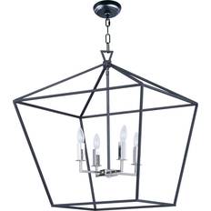 Maxim Lighting Abode Textured Black/Polished Nickel Pendant Lamp 24.5cm