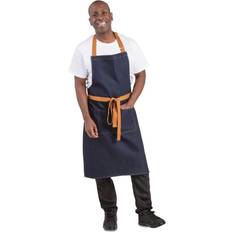 Polyester Aprons Southside Bistro Denim Tan Apron Brown, White, Blue