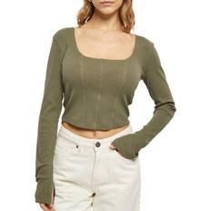 Urban Classics Ladies Short Rib Corsage Long Sleeve