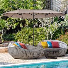 OutSunny 4.6M Garden Patio Umbrella Canopy Parasol Base