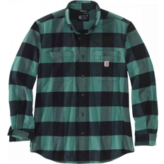 Carhartt Rugged Flex Relaxed Fit Midweight Flannel long Sleeves Plaid Shirt - Slate Green