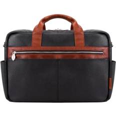 McKlein USA 19102 17 in. U Series Southport Leather Two-Tone Dual-Compartment Laptop & Tablet Briefcase, Black