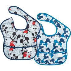 Bumkins Disney Baby Mickey Mouse 2pk Waterproof Superbib Baby Bib Set Blue