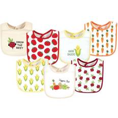 Hudson Baby Unisex Baby Cotton Bibs, Veggies, One Size