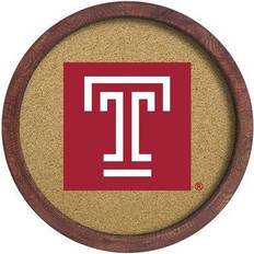 The Fan-Brand Temple Owls 20.25'' Round Barrel Cork Framed Art