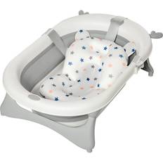 Grey Baby Bathtubs Homcom Foldable Portable Baby Bathtub