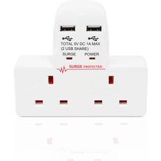 Benross 45600 2-Way Wall Adapter with Dual USB