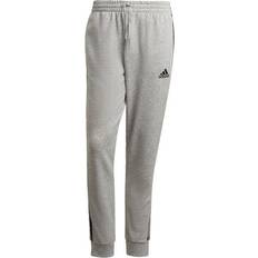 Adidas Essentials French Terry Tapered Cuff 3-Stripes Pants - Medium Grey Heather/Black