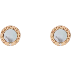 Marc Jacobs Gold Plated Earrings Marc Jacobs The Medallion Earrings - Gold/White/Transparent