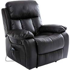 Black leather recliner chair Chester Heated Leather Massage Recliner Chair Black