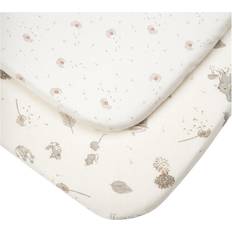 Fabrics Kid's Room Tutti Bambini Pack of 2 Cocoon Bedside Crib Fitted Sheets-Whitte/Brown