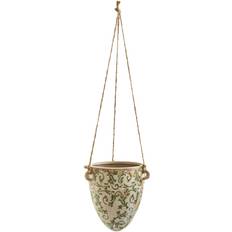 Nearly Natural Green Tuscan Hanging Ceramic Scroll Planter