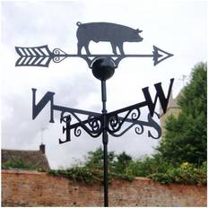 Pig Weathervane. Solid steel black wind