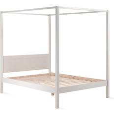 Furniturebox Pino White Four Poster Double Bed