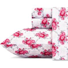 Betsey Johnson Skull Rose Trellis Bed Sheet Grey, White, Red, Pink (243.84x167.64cm)