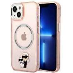 Karl Lagerfeld iPhone 14 Skal Magsafe Iconic & Choupette Rosa