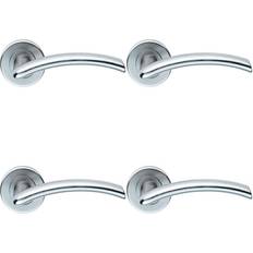 Loops 4x pair Oval Shaped Arched Bar Handle Concealed Fix Round Rose Satin