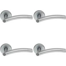 Loops 4x pair Arched Round Bar Handle with Ring Detailing Concealed Fix Satin