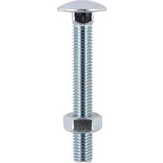 Timco Steel Dome Head Carriage Bolts with Hex Nuts Silver