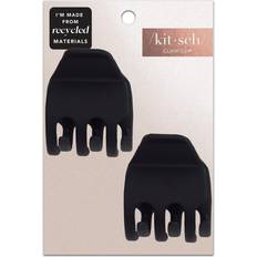 Black Hair Clips Kitsch Eco-Friendly Medium Claw Clips X 2