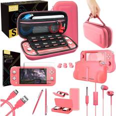Orzly Switch Lite Console Accessories Bundle - Pink
