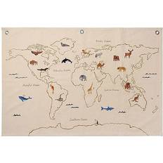 Ferm Living The World Textile Map Off-White