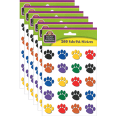 Teacher Created Resources Colorful Paw Print Stickers Valu-Pak, 260/Pack, 6 Packs (TCR4973-6) Quill