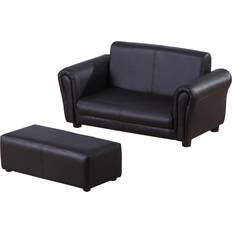 Homcom 2 Seater Kids Twin Sofa - Black