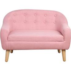 Pink Sofas Kid's Room Children Sofa Couch Sturdy Wood 2 Seat Armrest