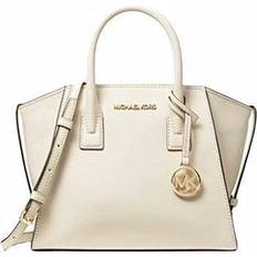 Michael Kors Avril Small Top Zip Slouchy Satchel crossbody Light cream White