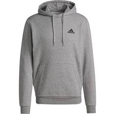 Recycled Fabric Jumpers adidas Essentials Fleece Hoodie - Medium Grey Heather/Black