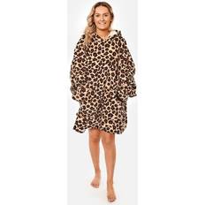 Dreamscene Leopard Print Oversized Hoodie Blanket Natural