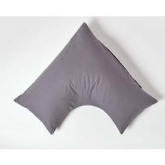 Homescapes V Shaped Thread Count Pillow Case Grey