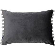 Fiesta Soft Velvet Pom Pom Cushion Cover Black