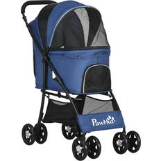 Pawhut Pet Stroller, Dog Cat Travel Carriage, Foldable Carrying Bag Brake Bag