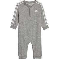 Adidas Infant Essentials 3-Stripes French Terry Bodysuit - Medium Grey Heather/White (IA2546)