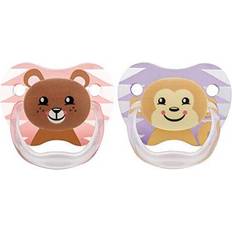 Dr. Brown's Pacifiers & Teething Toys Dr. Brown's Dr Prevent Soothers, Animal Faces, Multicolour (Pink) 6-18 Month