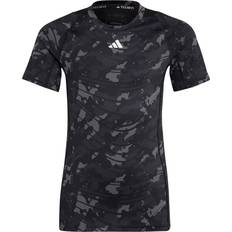 Camouflage T-shirts Children's Clothing adidas Aeroready Techfit Camo Printed T-shirt - Grey Five/Carbon/Black/White (HR6262)