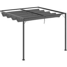 Metal Pavilions & Accessories OutSunny Retractable Canopy Gazebo 3x3 m