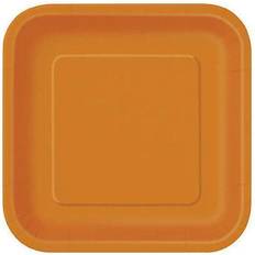 Unique 14 Pumpkin Orange Square 9" Plates